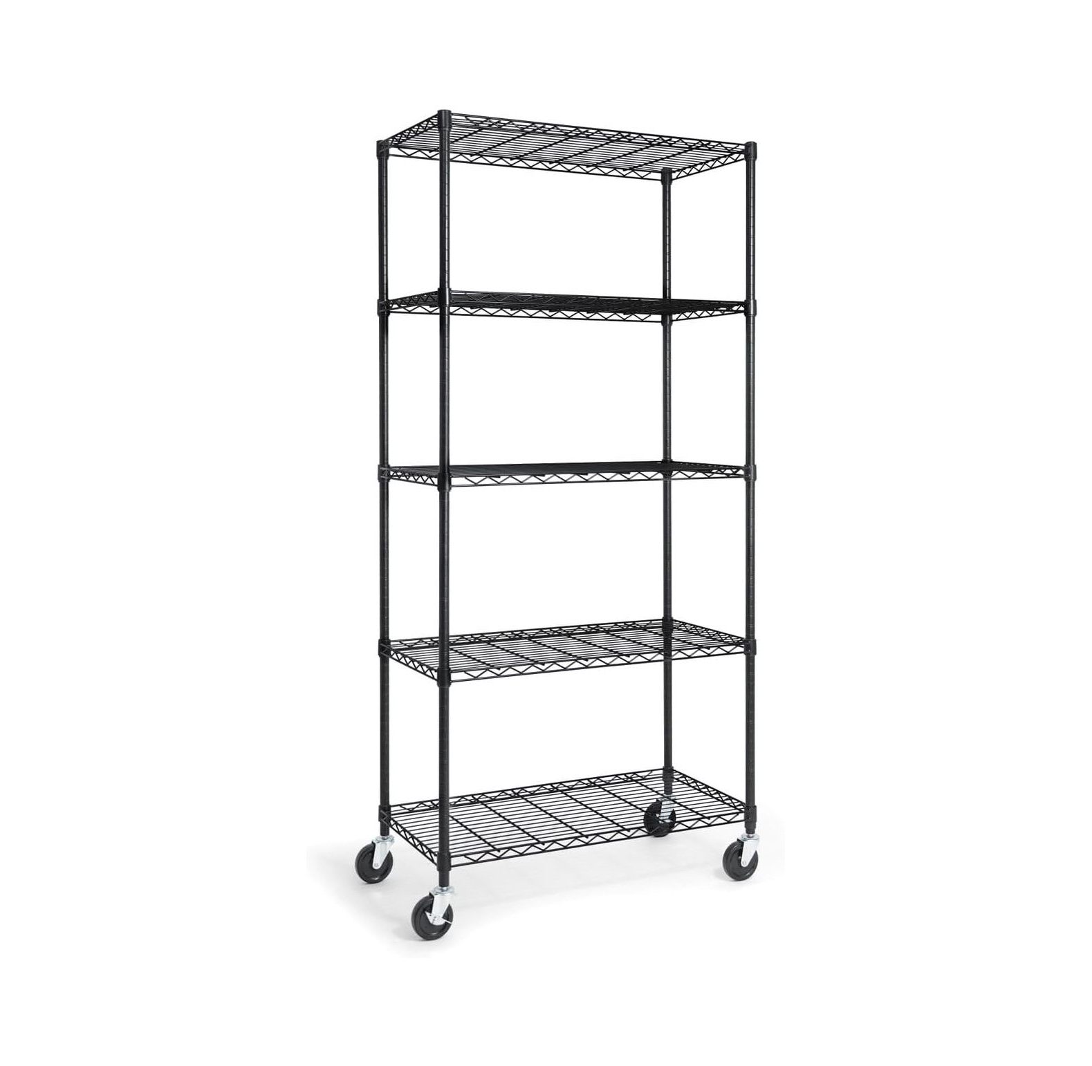 Quexis NSF Grade Heavy Duty Wire Shelving w/Wheels, Leveling Feet