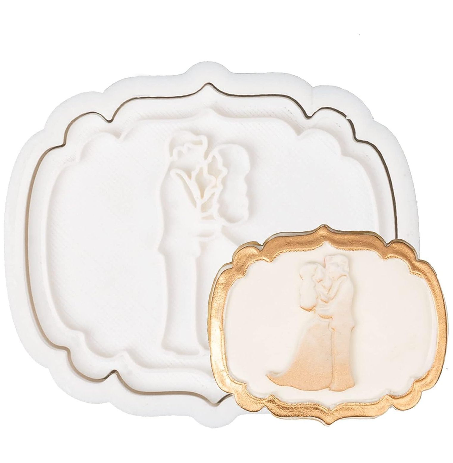 Quexis Plaque Cookie Cutters with Plunger Name Plate Baking Dough Tools