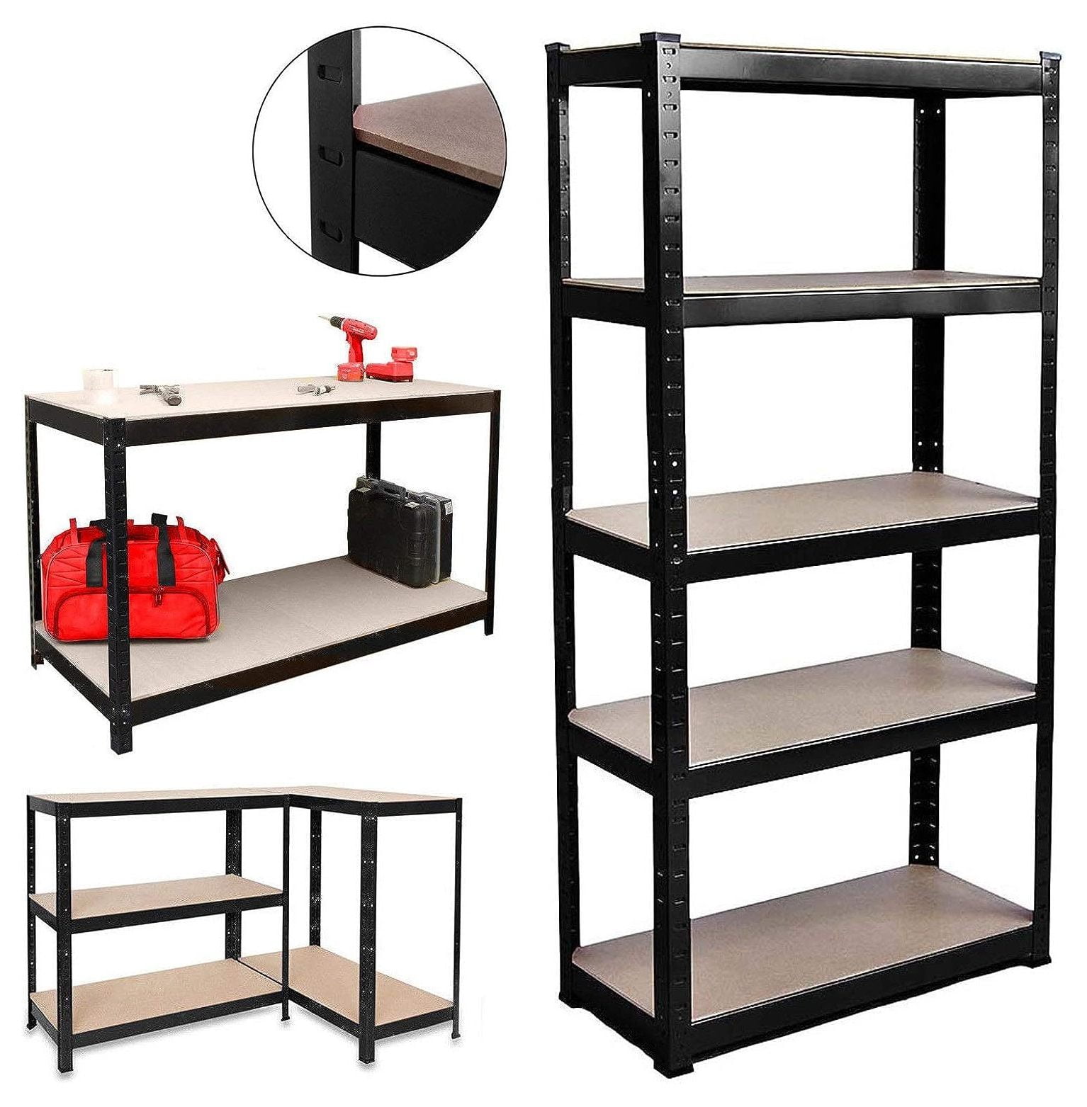 Quexis Shelving Unit for Garage and Sheds 5 Tier Metal Racking Shelf Unit Storage Shelves Unit
