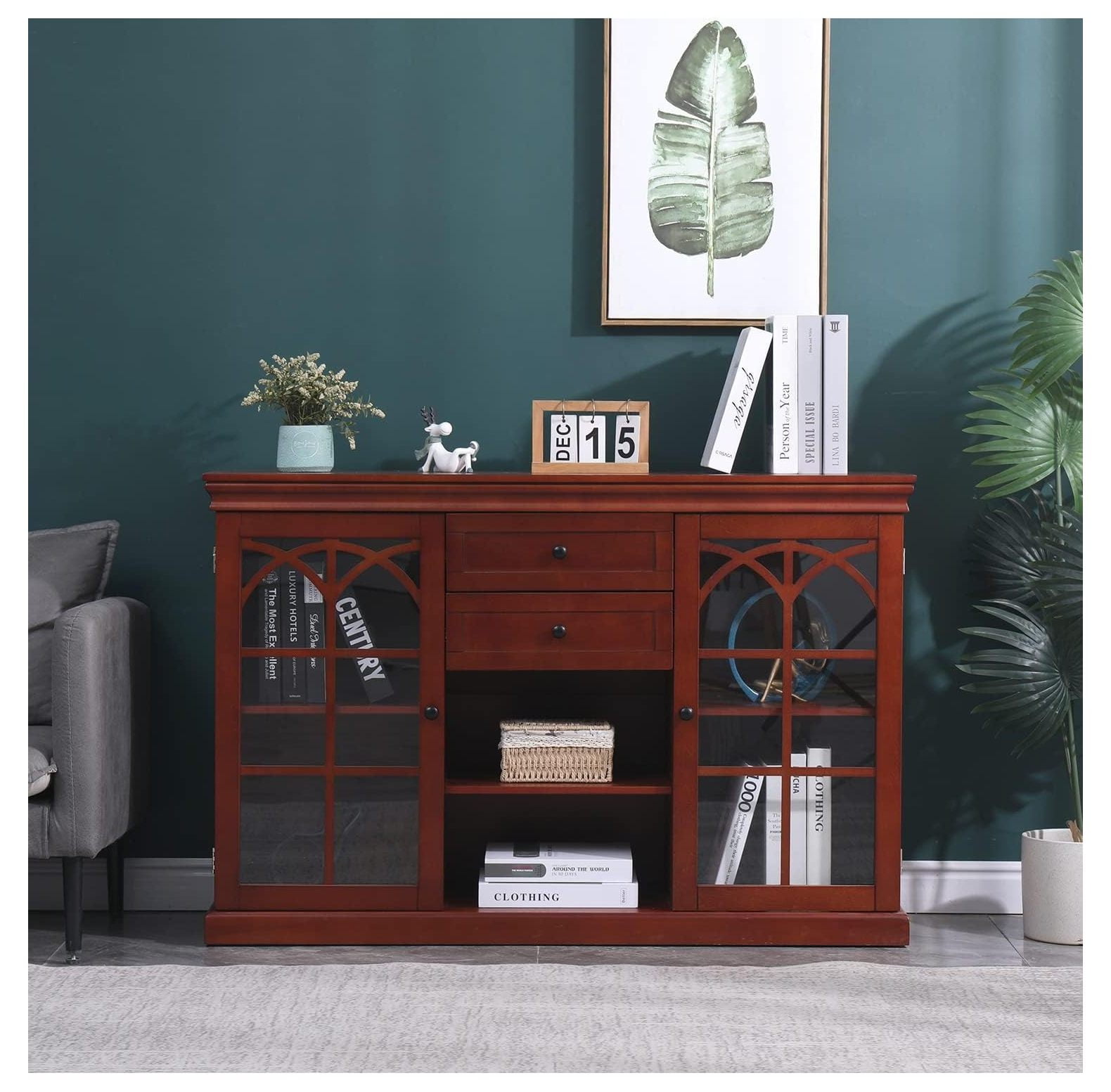 Quexis Storage Console Modern Kitchen Storage Sideboard with 2