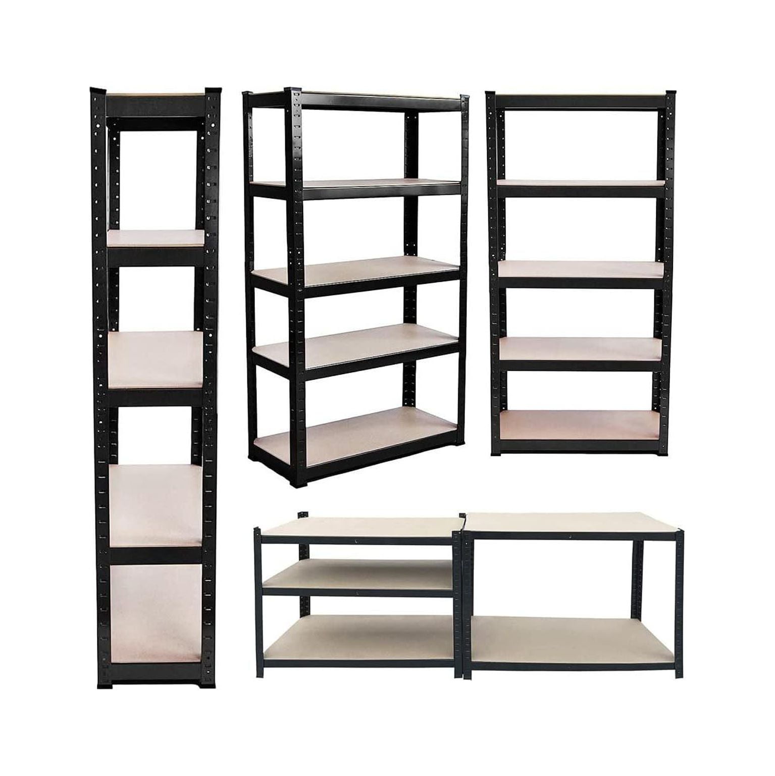 Quexis Storage Shelves Adjustable 5 Shelf, Garage Shed Industrial Shelving, Heavy Duty