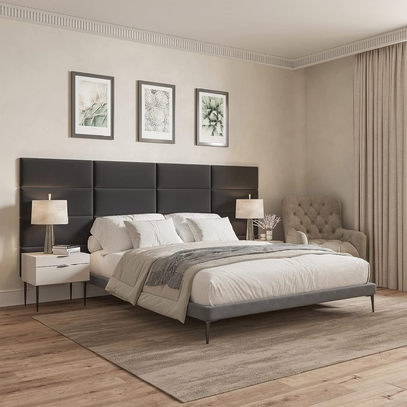 Quexis Upholstered Wall Panels Queen Size Headboards, or Single Size