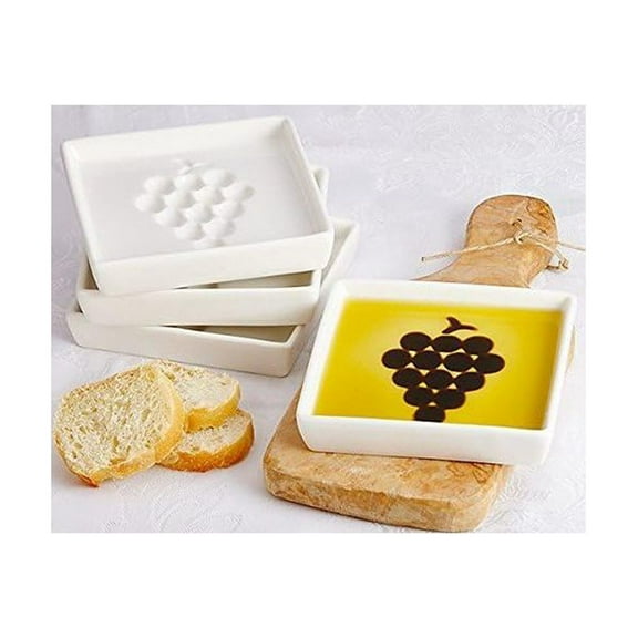 Quexis "Vineyard Select Olive Oil and Vinegar Dipping Plate (4 Pack)