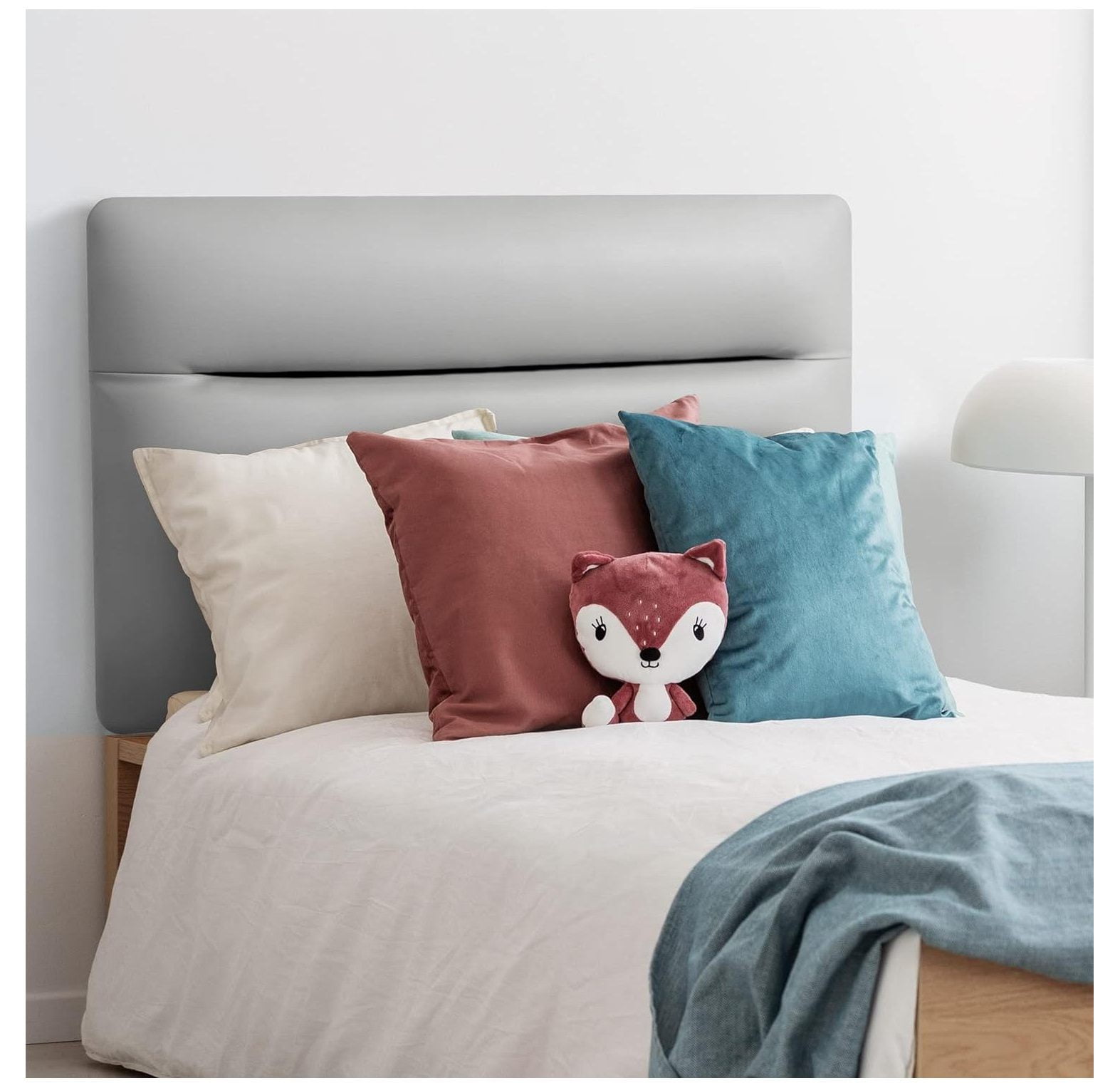 Quexis Wall Mount Faux Leather Headboard for Size Bed, Modern Style