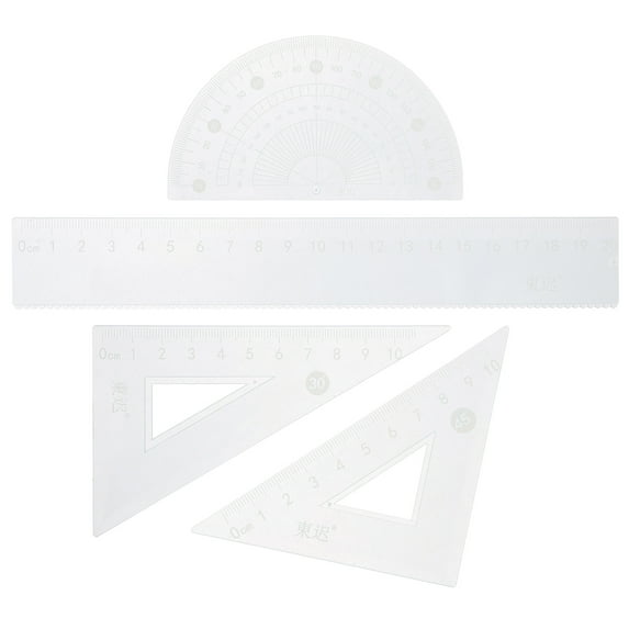 BESTONZON 1Set Lightweight Plastic Ruler Set with Clear Markings for Accurate Measuring Tasks