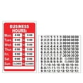 Qugx 2pcs Business Hours Sign Open Closed Hours Sign Sticker Opening