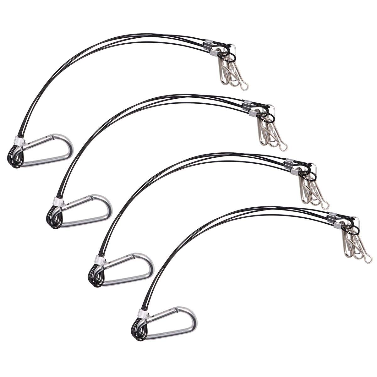 Qugx 4pcs Wire Rope Hook 4X Hydroponics Hanging Kit Rope Hanger Steel