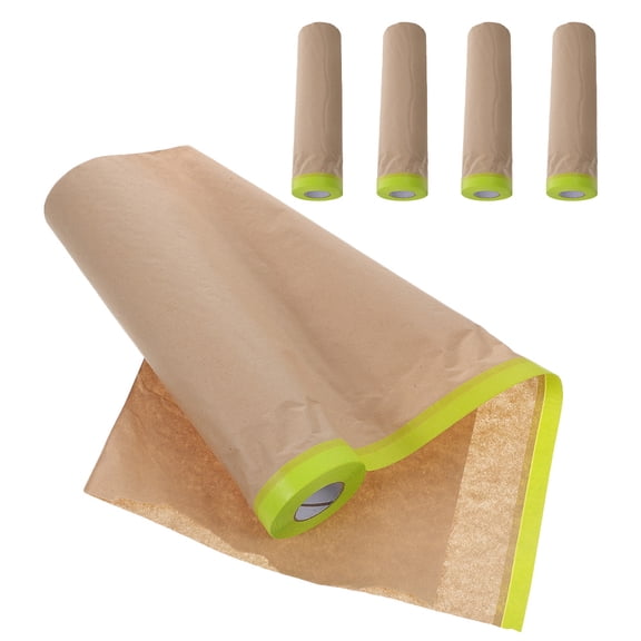 BESTONZON Painters Paper Masking Film with Tape for Automotive and Motorcycle Graphics Brown 5Pcs