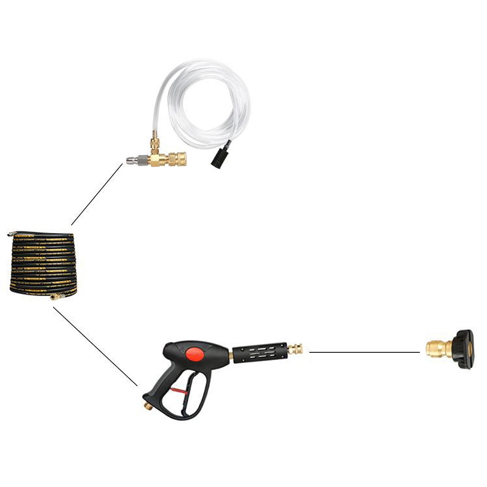 Qugx Pressure Washer Soap Injector Chemical 3/8 Quick Release Washing Fluid Mixer with 5m Tube