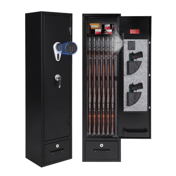 Quick Access 8-12 Device Safe Storage Cabinet for Rifles & Sprays, Secure Home Office Locker with Removable Shelf, Keypad Lock and Spray Lock Box Design