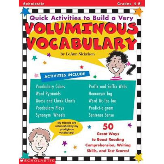 Pre-Owned Quick Activities to Build a Very Voluminous Vocabulary: 50 Great Ways to Boost Reading Comprehension, Writing Skills, and Test Scores! (Paperback) 0590221795 9780590221795