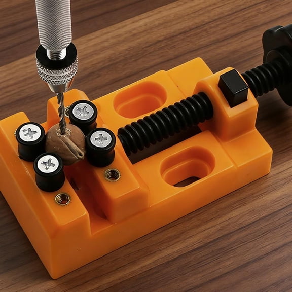 Quick-Adjust 8-Hole Bench Vise for Woodworking and Metalworking, Heavy-Duty Clamp with 360° Rotating Base Vise