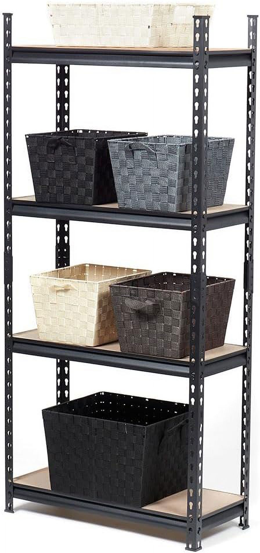 Quick Assembly 4 Tier Heavy Duty Shelf, Black Solid Construction