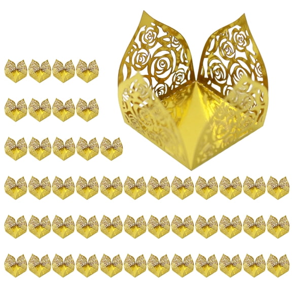 Quick Assembly Florals Embossing Mirrored Chocolate Box For Wedding Party Hollow Rose Pattern Gift Packaging Case