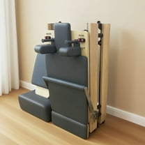 Foldable Pilates Reformer Machine - Studio-Grade Oak Wood Pilates Machine Bed Yoga Exercise Strength Training Equipment for Home Gym Workout (Gray)