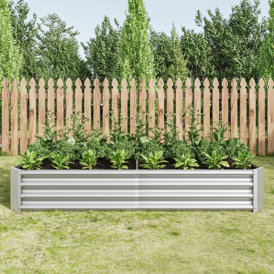 Picture of Quick Assembly Metal Raised Garden Bed, 6ft x 3ft x 1ft – Collapsible ...