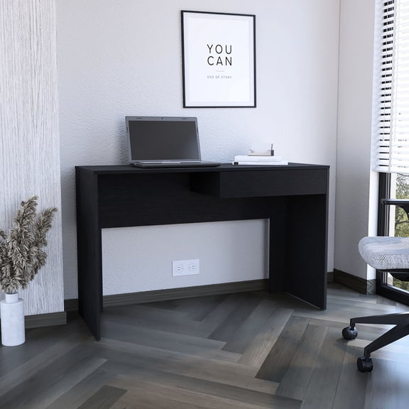Quick Assembly Office Solution - Easily Set Up a Durable Black Computer Desk