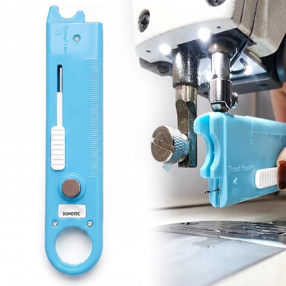 Quick Automatic Needle Threader for Sewing Machine, 4 in 1 Multitool with Built-in Ruler and Magnifier, Magnetic Seam Guide, Quilting Sewing Tools
