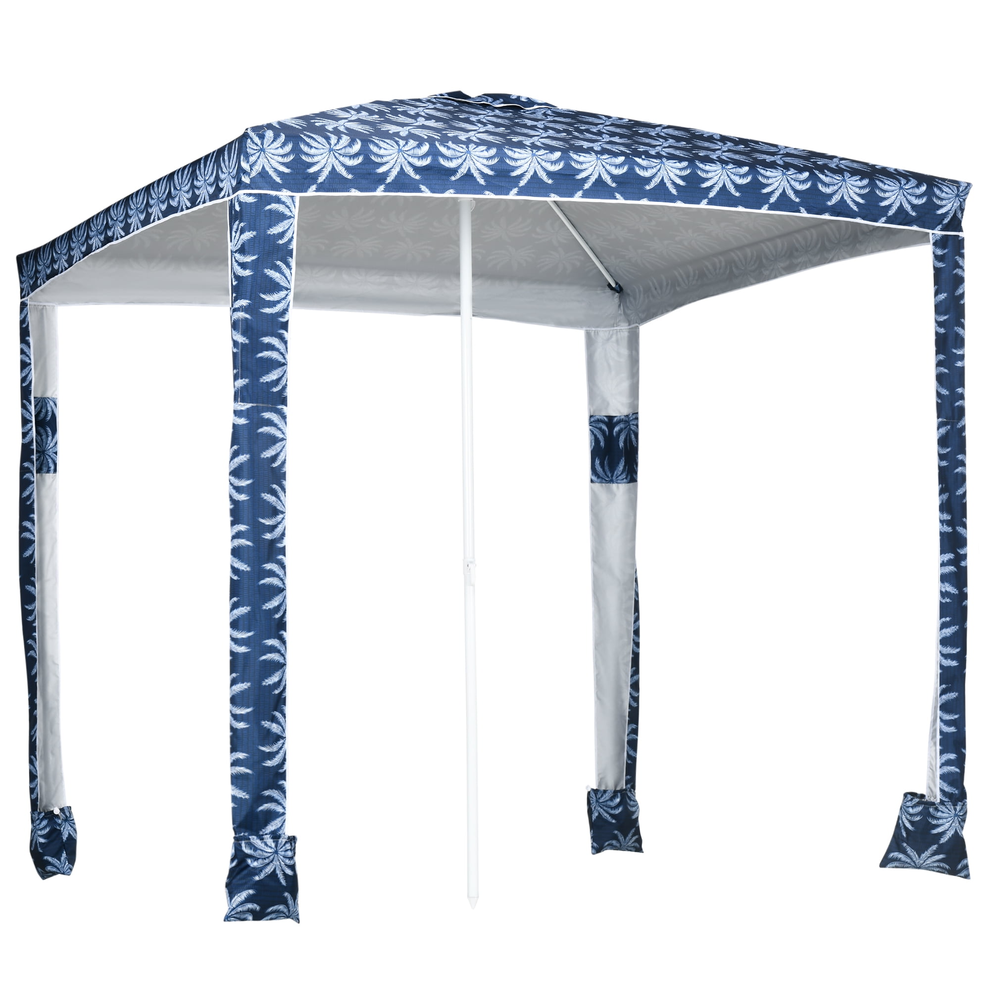 Quick Beach Cabana Canopy Umbrella, 6.5' Easy-Assembly Sun-Shade ...