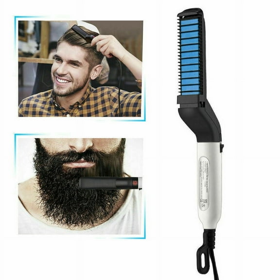Quick Beard Straightener Multifunctional Hair Comb Curling Curler Show Cap Mens