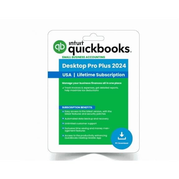 INTUIT Quick Books Desktop Pro Plus 2024 - Lifetime License - Windows