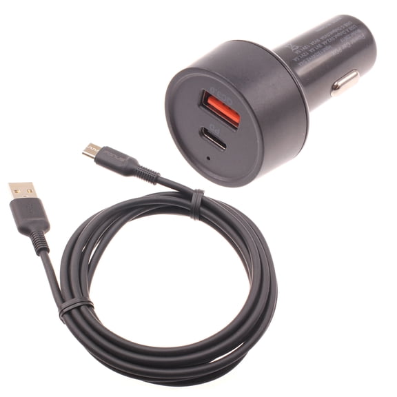 Quick Car Charger 36W 2-Port USB Cable Type-C PD Power Adapter DC Socket Plug-in V4M for Razer Phone 2 - RED Hydrogen One - Samsung Galaxy XCover Pro S20 Ultra Tab S6 Lite 10.4 S7 Plus (2020)