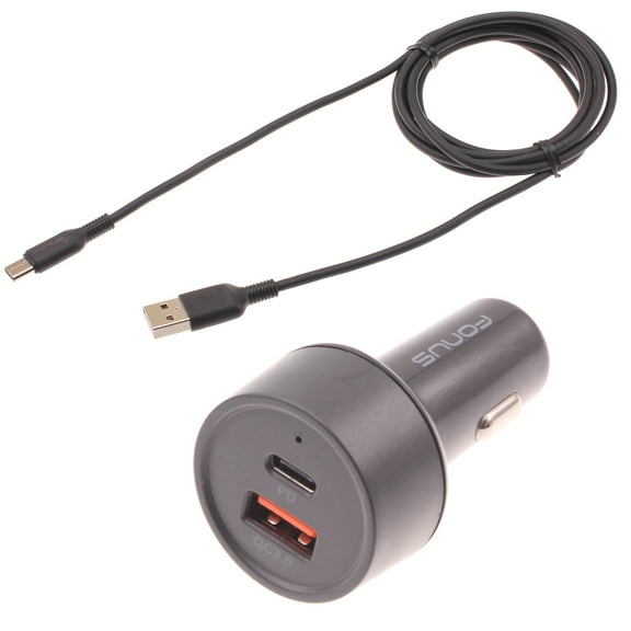 Quick Car Charger Compatible With Nothing Phone 1/2/2a/2a Plus/4a Pro - 36W 2-Port USB Cable Type-C PD Power Adapter