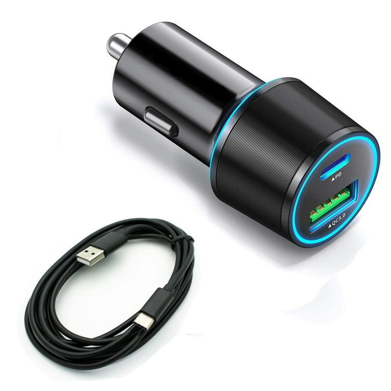 Quick Car Charger for Galaxy S20/Ultra/Plus Phones - 36W 2-Port