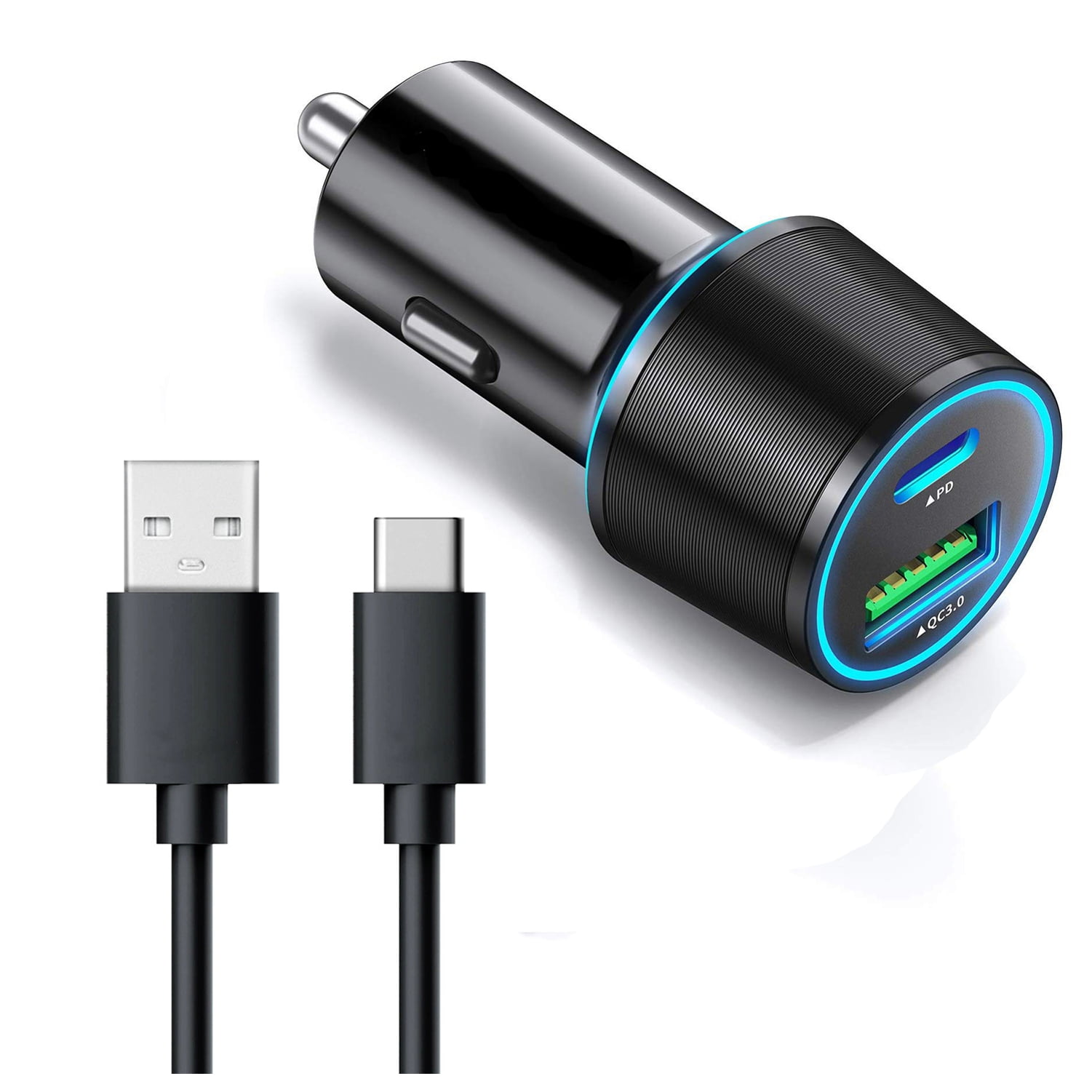 Quick Car Charger for Nokia C300, G100, C110, G310 5G Phones - 36W 2-Port USB Cable Type-C PD Power Adapter for Nokia C300, G100, C110, G310 5G Models