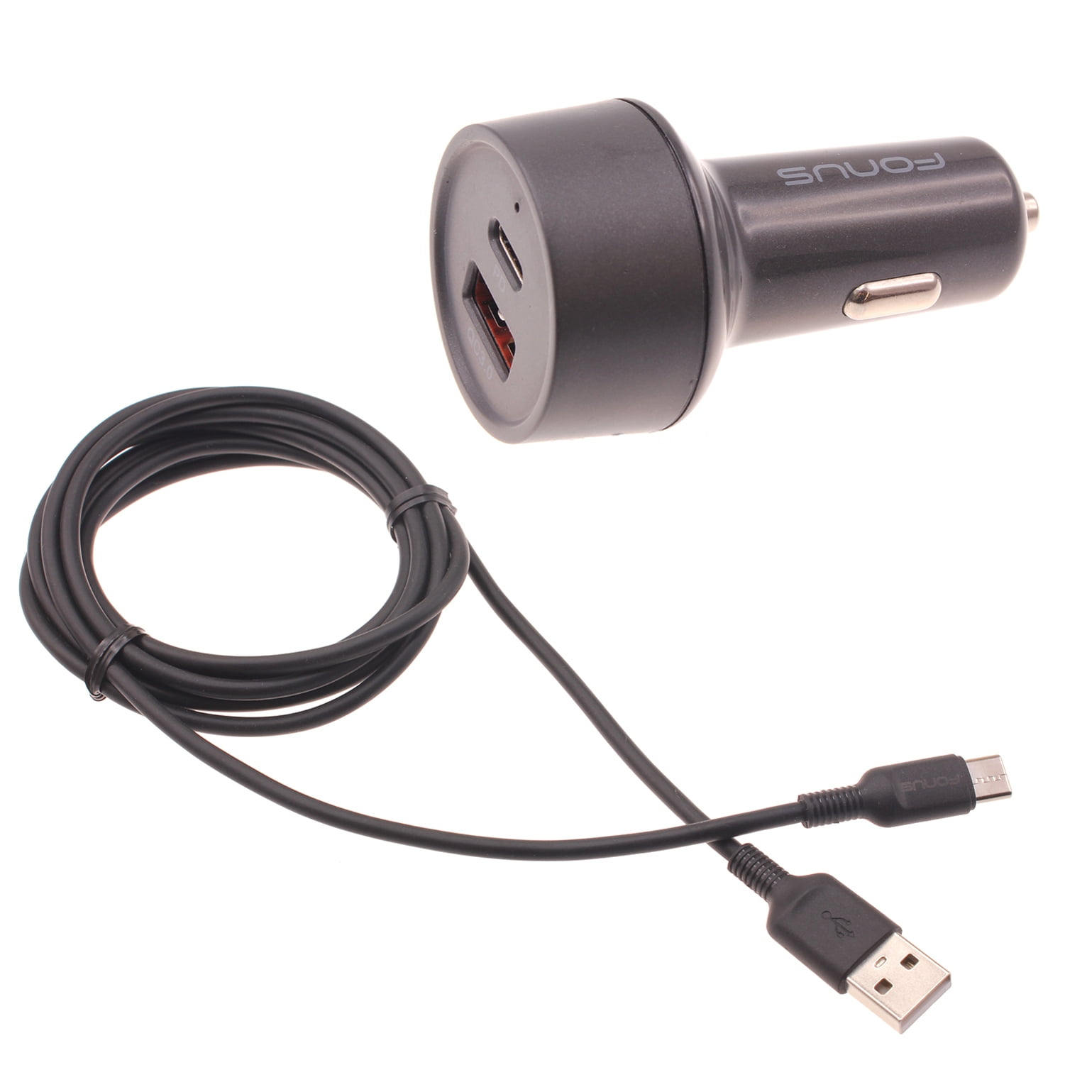 Quick Car Charger for Nokia G90/G100 - 36W 2-Port USB Cable Type-C PD Power Adapter DC Socket for Nokia G90/G100