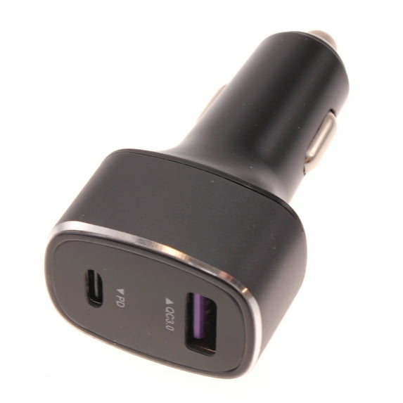 Quick Car Charger for Samsung Galaxy S23/S22/S21/S20/Ultra/Plus - 36W 2-Port USB Type-C PD Power Adapter DC Socket