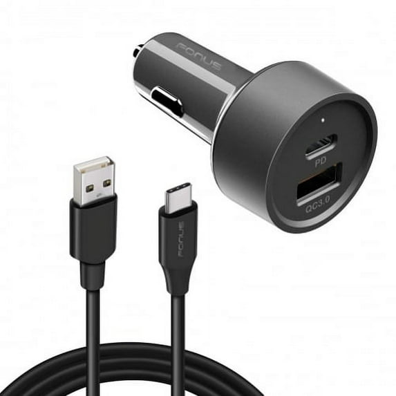 Quick Car Charger for Samsung Galaxy Z Fold 2 - 36W 2-Port USB Cable Type-C PD Power Adapter DC Socket for Galaxy Z Fold 2