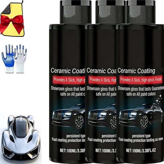 Quick Ceramic Coating Nano, Quick Nano Coat Restores, 3.38 Fl.Oz Effect Coating Agent, Utilizing Advanced Ceramic Technology for Car Detailing, Deep Gloss Shine and Long-Lasting Polish