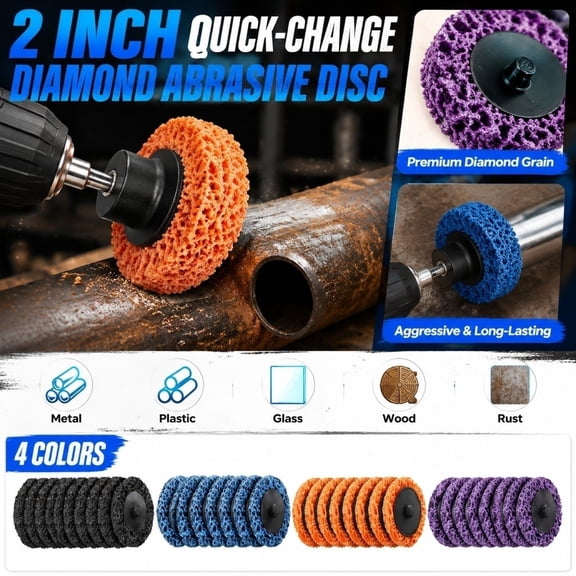 Quick Change Abrasive Grinding Disc For Surface Preparation, High Performance Sanding Wheel For Rotary Tools, Fast Cutting And Finishing Attachment For Hard Surfaces, 1Pack Blue
