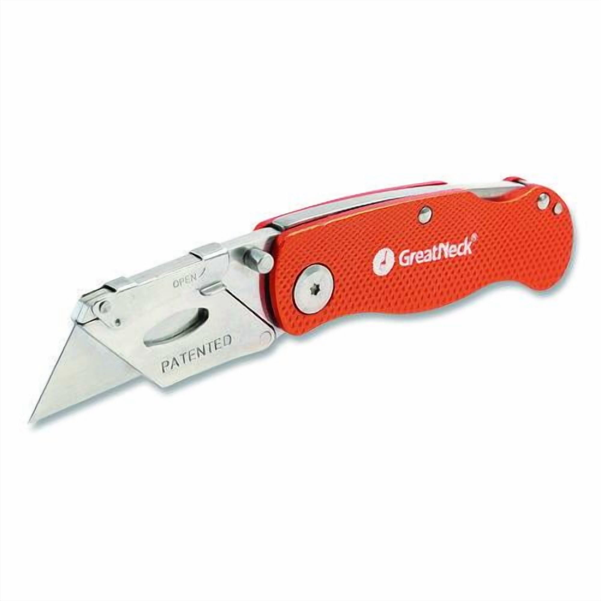Quick Change Lock Back Utility Knife, 3.5" Aluminum Handle, Orange | Bundle of 2
