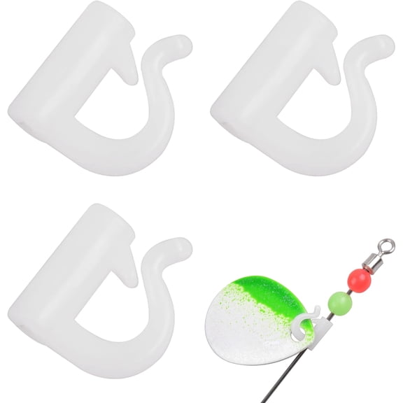 Quick Change Spinner Clevis - 100pcs Fishing Plastic Quick Snaps for Spinner Blades Plastic Fishing Clevis for Walleye Rig Crawler Harness Spinnerbait Black/White