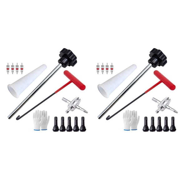 Quick Change Tire Valve Tool Kit Valve Stem Tire Valve Stem for TR413 Valve Replacement and Installation Tool Kit 26pc A