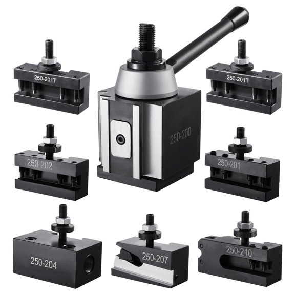 Quick Change Tool Post Set, 8 Pcs, Wedge Type Lathe Tool Holders for Mini Lathe and Metal Lathe 10 to 15 in Swing