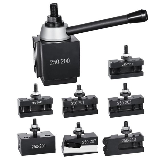 Quick Change Tool Post Set, 8 Pcs, Wedge Type Lathe Tool Holders for Mini Lathe and Metal Lathe 10 to 15 in Swing