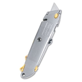 Quick-Change Utility Knife with Retractable Blade and Twine Cutter, 6" Metal Handle, Gray | Bundle of 10 Each