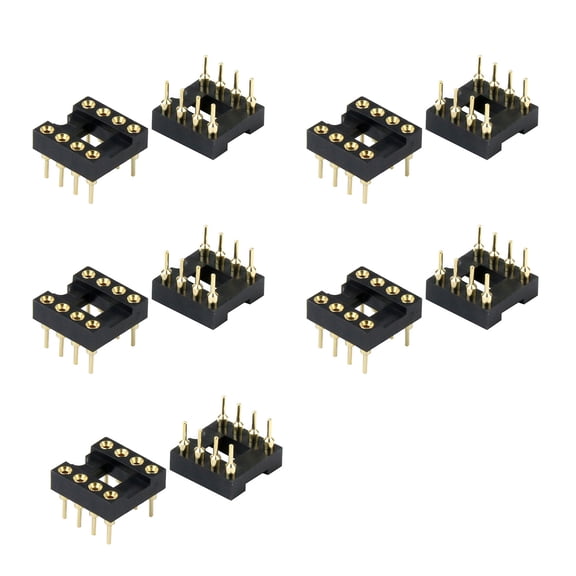 High Performances DIP8 IC Testing Socket With Gold-Plated Round Hole 8pin Ic Socket For LM358, TL072 8pin Chip Components