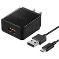 thumbnail image 1 of Quick Charge 18W USB Wall Kit Works with Visual Land Prestige Elite 10QL 10.1" includes Hi-Power Adaptive MicroUSB 5ft Cable!, 1 of 5