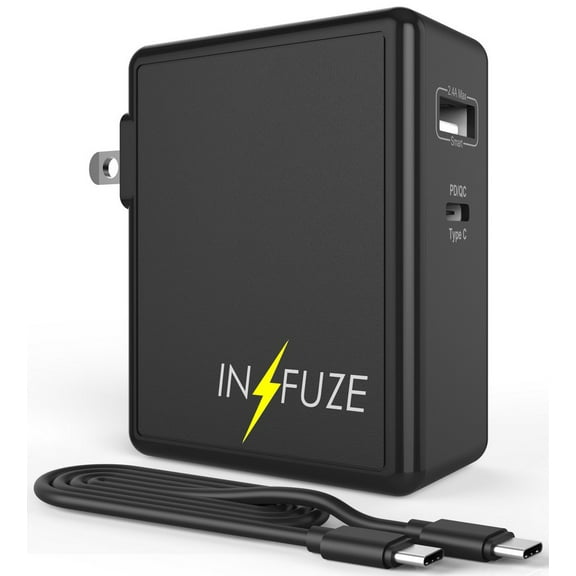 Quick Charge 3.0 Type-C USB Wall/Travel Charger - Universal for Cell Phone or Tablet (Quick Charge 2.0 Compatible) for Samsung Note 9/8, Galaxy S9/S8/S7/S6/Edge, LG G6/V30/V20, Xperia XZ Premium, 45W