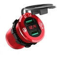 thumbnail image 1 of Quick Charge 3.0 USB Charger Socket, 12V/24V Dual USB Car Power Outlet Waterproof  Lighter with LED Voltmeter, 1 of 7
