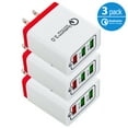 thumbnail image 1 of Quick Charge 3.0 USB Fast Wall Charger, 30W 3 Ports USB Travel Quick Charger Adapter QC 3.0 Fast Charging Block Plug Compatible for iPhone, Samsung S9/S9+/S8/S7/S6/Edge/Note LG HTC (3-Pack), 1 of 3