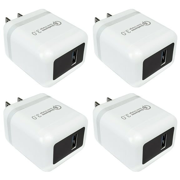 Quick Charge 3.0 Wall Charger [4-Pack], FREEDOMTECH 24W QC Fast USB Charger Adapter Compatible with Galaxy S10 S9 S8 Edge Plus, Note 9 8 7 and iPhone Xs XS XR X 8 Plus, iPad, Tablet, Android and More