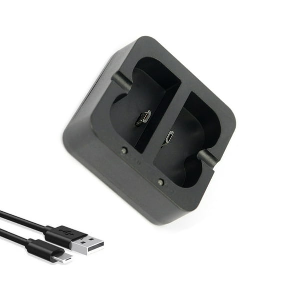 Quick Charge Dual Battery Charger for Ring Devices LED Indicators, Micro-USB Cable Charger