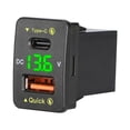 thumbnail image 1 of Quick Charge Port Type-C Pd Port Usb Port Digital Voltmeter Car Charger Charger Dc 12V-24V Q C3.0 33*23Mm 36W Abs, 1 of 8