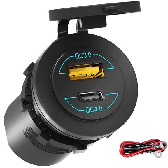 Quick Charge USB Car Charger 12V 24V 60W USB Outlet Fast Charger For Car, Boat, Truck, RV, Motorcycle ,Variety of Features
