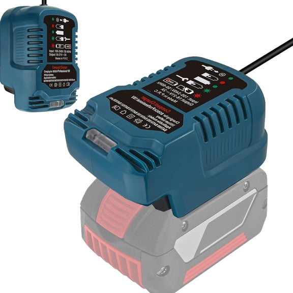 Quick Charger Replacement for Bos*ch Professional 18V System GBA 18V Charging Station with LED Indicator Compatible with Bos*ch GBA 18V Battery BAT607 BAT614 BAT607G US Plug